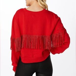 Fringe rhinestones sweater. Size small.